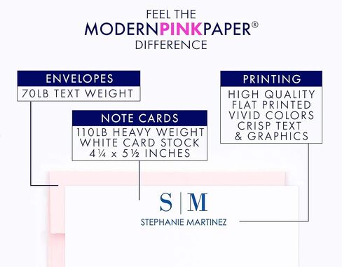 Floral Monogram Stationary Set FOLDED NOTE CARDS, Monogrammed Stationary Set with Envelopes, Personalized Monogram Stationery Set for Women, Your Choice of Colors and Quantity in Kuwait