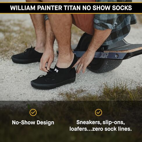 William Painter Titan No Show Socks, No Slip Odor Resistant and Ultra Durable Thread, One-Size-Fits-Most in Saudi Arabia