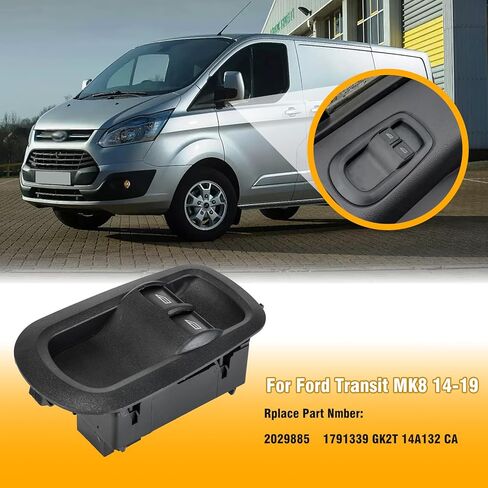 مفتاح نافذة الباب الرئيسي للسائق الأيسر الأمامي متوافق مع Ford Transit MK8 Custom 2014-2019/2015-2021 Transit-150 250 350 HD استبدال OE # 2029885 1791339 in Saudi Arabia