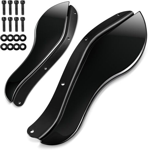 Amazicha Motorcycle Windshield, Fairing Air Deflectors Side Wings, Adjustable Wind Deflectors Compatible for Harley Electra Glide Street Glide Trike Glide 2008-2013, Black in Saudi Arabia