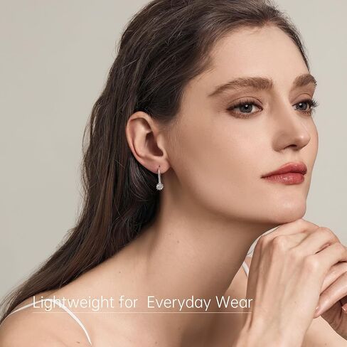 Moissanite Earrings for Women, 925 Sterling Silver Drop Dangle Earrings, Hypoallergenic Leverback Earring for Sensitive Ear, D Color VVS1, Diamond Birthday Bridal Wedding Jewelry Gift, 0.5ct*2 in Saudi Arabia