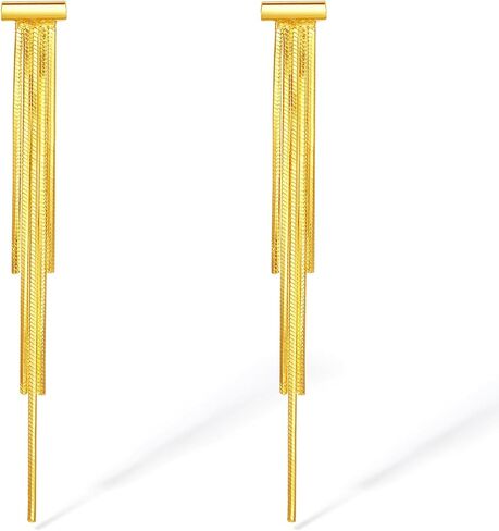 24K الذهب استرخى أقراط شرابة انخفاض القرط سلسلة المتدلية طويلة مجوهرات الأزياء للنساء أمي هدايا عيد ميلاد الزفاف A0913998 in Saudi Arabia