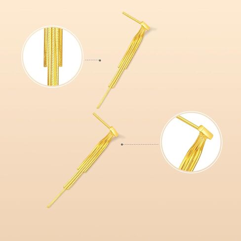 24K الذهب استرخى أقراط شرابة انخفاض القرط سلسلة المتدلية طويلة مجوهرات الأزياء للنساء أمي هدايا عيد ميلاد الزفاف A0913998 in Saudi Arabia