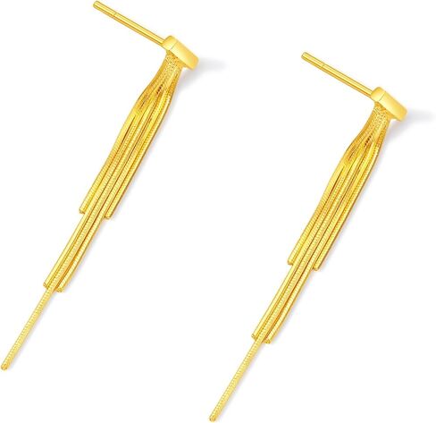 24K الذهب استرخى أقراط شرابة انخفاض القرط سلسلة المتدلية طويلة مجوهرات الأزياء للنساء أمي هدايا عيد ميلاد الزفاف A0913998 in Saudi Arabia