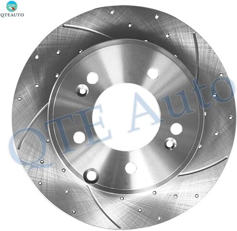 PM Auto Set of 6 Rear 284mm Drilled Slotted Brake Disc Rotors-Rear 8428A-D1445 Ceramic Brake Pad Kit Replacement For 2011-2015 Hyundai Sonata in Saudi Arabia