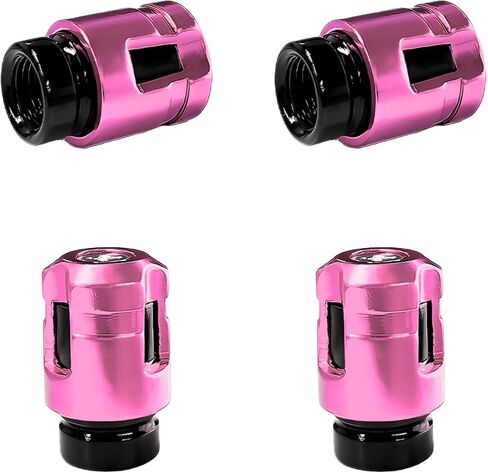 4 PCS Car Tire Valve Stem Caps, Unique Shape Corrosion-Resistant Aluminum Auto Wheel Valve Covers, Dustproof Leak-Proof Tire Air Caps for Trucks SUVs Motorcycles Bicycles (Red) in Saudi Arabia