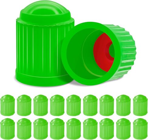 20PCS Tire Valve Stem Caps, Car Wheel Tire Valves Caps, Plastic Valve Stem Caps with O Rubber Seal, Airtight Seal Heavy Duty Dustproof Tire Valve Stem Covers for Car Truck Bike (Green, 25PCS) in Saudi Arabia