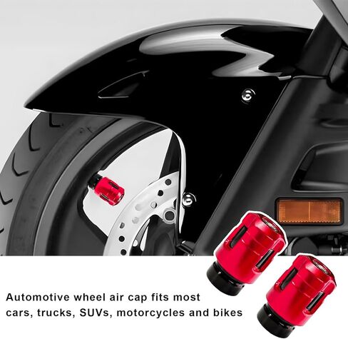 4 PCS Car Tire Valve Stem Caps, Unique Shape Corrosion-Resistant Aluminum Auto Wheel Valve Covers, Dustproof Leak-Proof Tire Air Caps for Trucks SUVs Motorcycles Bicycles (Red) in Saudi Arabia