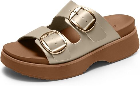 Vilanva Women’s Orthopedic Platform Wedge Walking Slides with Arch Support Soft Footbed for Plantar Fasciitis Relief Adjustable Buckle Trendy Summer 2026 in Kuwait