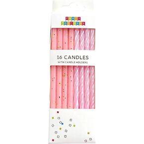 Party Partners 16-Count Deluxe Birthday Candles, 4.75" Tall, Pink Gradient in Saudi Arabia