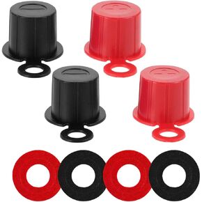 4PCS Car Battery Terminal Cover, Positive Negative Poles Vehicle Top Post Cap with Washers, Automotive Batterys Terminal Insulating Protector Accessories, Universal Fit (Red/Black) in Saudi Arabia