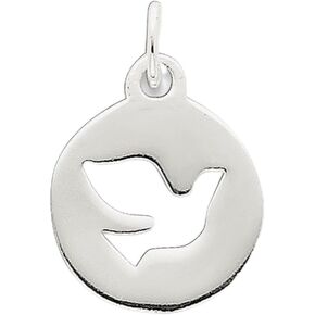 قلادة حمامة الروح القدس الفضية الصغيرة على شكل دائرة in Kuwait