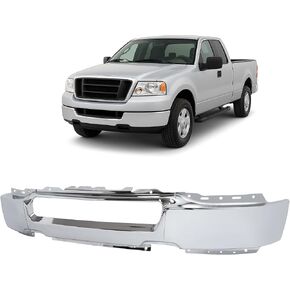 شريط وجه المصد الأمامي من KUAFU متوافق مع 2004-2006 Ford F-150 Lincoln Mark LT Base Crew Cab مع فتحات مصباح الضباب لاستبدال 4L3Z17757FA FO1002391 مسحوق فولاذي مطلي باللون الأسود in Kuwait