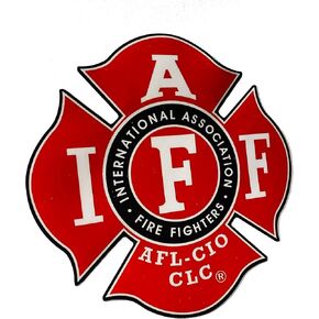 ملصق النافذة المصنوع من الفينيل باللون الأحمر الحقيقي لرجال الإطفاء من الاتحاد الدولي لكرة القدم (IAFF) مقاس 4 بوصات in Kuwait