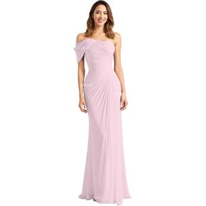 One Shoulder Bridesmaid Dresses for Women Mermaid Formal Evening Gowns Chiffon Pleated Wedding Guest Dress Long in Kuwait