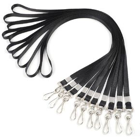 Lanyards for ID Badges with Swivel Hooks Clip 10 Pcs Black Flat Lanyard for Name Badge, ID Folder, Employee ID-Card, Student ID-Card, Conference Pass in Kuwait