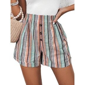 Womens Casual Shorts Comfy Elastic Waist Pocket Shorts Pants in Kuwait