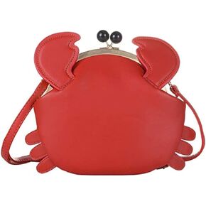 Personalized cartoon style ladies shoulder bag, crab-shaped messenger bag, animal style ladies handbag(Red) in Kuwait