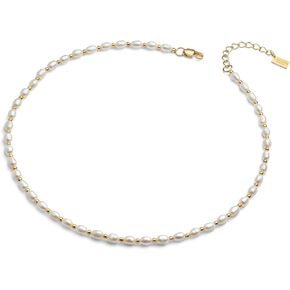 Elegatto Pearl Choker Premium 18K Gold Plated Necklace for Women | Polished Gold-Plated Stainless Steel with Pearls | Women’s Designer Jewelry in Kuwait
