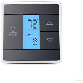 3316250.712 استبدال جدار ترموستات RV، 3 أسلاك للتحكم في الحرارة/البرودة في منطقة واحدة وإضاءة خلفية زرقاء وشاشة LCD رقمية لدرجة الحرارة للمركبات الترفيهية والمعسكرات والمقطورات باللون الأسود in Kuwait