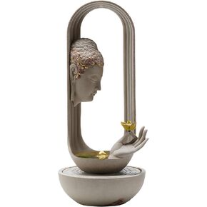 نوافير الطاولة، نافورة مياه بوذا في الداخل، تمثال بوذا للمنزل - تمثال بوذا داخلي/خارجي، ديكور وهدايا بوذا، بوذا، بودا، بودا، بوذا، الديكور الصيني والهدايا، فنغ شوي (أبيض) in Kuwait