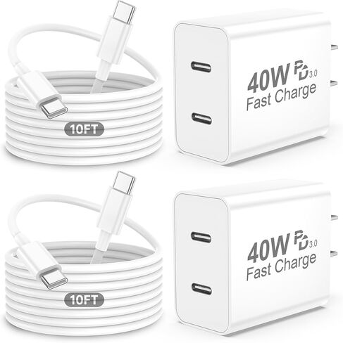 for iPhone 15 Charger, USB C Charger for iPhone 15/15 Plus/Pro Max, for iPad Pro 12.9/11 inch, for iPad Air 5th/4th, 20w Fast Charger Block with 6FT USB C to C Cable in Saudi Arabia