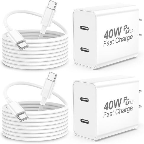 شاحن iPhone 15، شاحن USB C لجهاز iPhone 15/15 Plus/Pro Max، لجهاز iPad Pro 12.9/11 بوصة، لجهاز iPad Air 5th/4th، كتلة شاحن سريع 20 وات مع كابل USB C إلى C بطول 6 أقدام in Saudi Arabia