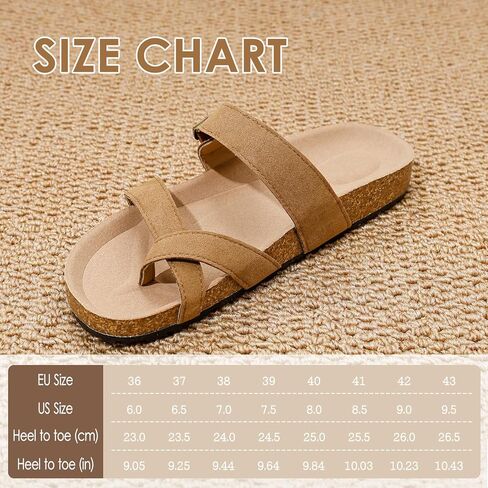 Women's Cork Sandals with Adjustable Buckle, Comfortable Open Toe Flip Flops Shoes for Summer Beach in Saudi Arabia