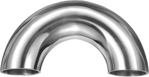 PATIKIL 180 Degree Sanitary Extended Pipe, 1" OD 304 Stainless Steel U Mandrel Bend Elbow for Welding Modified Stair Handrail HVAC Auto Exhaust System, Silver in Saudi Arabia