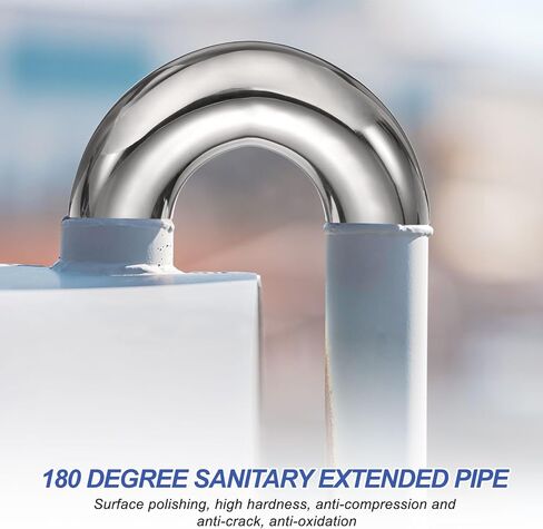 PATIKIL 180 Degree Sanitary Extended Pipe, 1" OD 304 Stainless Steel U Mandrel Bend Elbow for Welding Modified Stair Handrail HVAC Auto Exhaust System, Silver in Saudi Arabia