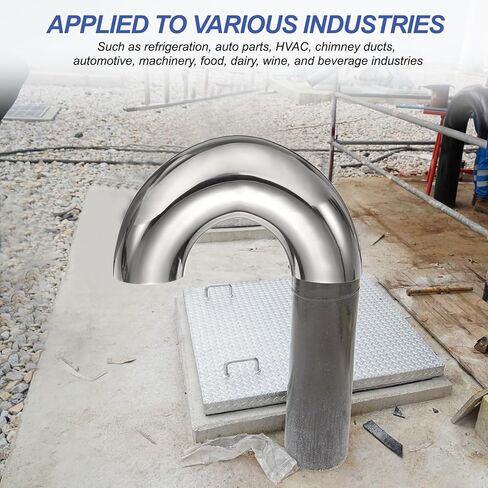 PATIKIL 180 Degree Sanitary Extended Pipe, 1" OD 304 Stainless Steel U Mandrel Bend Elbow for Welding Modified Stair Handrail HVAC Auto Exhaust System, Silver in Saudi Arabia