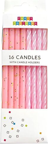 Party Partners 16-Count Deluxe Birthday Candles, 4.75" Tall, Pink Gradient in Saudi Arabia