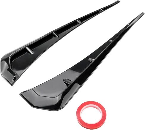 Hex Autoparts قطعتان من أغطية فتحات تهوية جناح السيارة الجانبية العالمية مع شريط مزدوج الجوانب، ملصقات على شكل واقي الطين باللون الأسود اللامع، زخرفة الجسم الخارجية اليسرى واليمنى لمعظم المركبات in Saudi Arabia