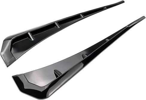 Hex Autoparts قطعتان من أغطية فتحات تهوية جناح السيارة الجانبية العالمية مع شريط مزدوج الجوانب، ملصقات على شكل واقي الطين باللون الأسود اللامع، زخرفة الجسم الخارجية اليسرى واليمنى لمعظم المركبات in Saudi Arabia