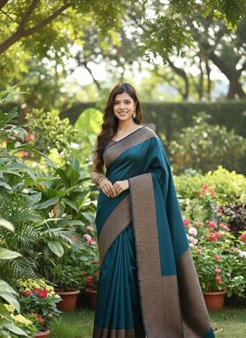 Women's Banarasi Jacquard Art Silk Saree With Unstitched Blouse Piece in Saudi Arabia