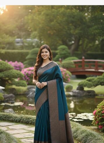 Women's Banarasi Jacquard Art Silk Saree With Unstitched Blouse Piece in Saudi Arabia