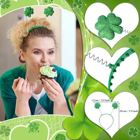 Yaomiao St Patrick Day Costume Accessories for Women Include Necklaces Glasses Headband Tassel Earring 72 Temporary Tattoo in Saudi Arabia