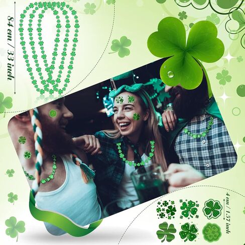 Yaomiao St Patrick Day Costume Accessories for Women Include Necklaces Glasses Headband Tassel Earring 72 Temporary Tattoo in Saudi Arabia