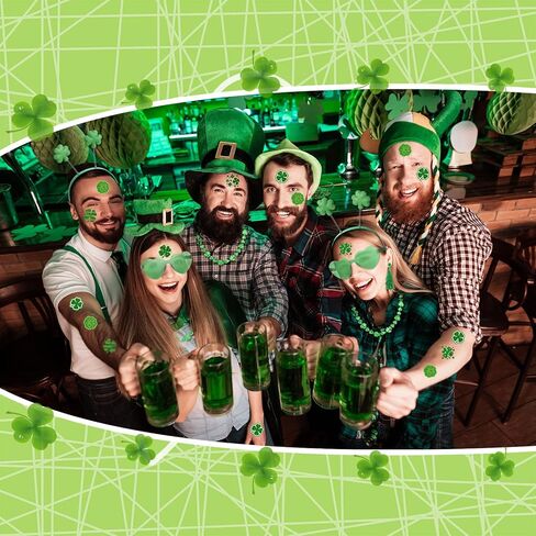 Yaomiao St Patrick Day Costume Accessories for Women Include Necklaces Glasses Headband Tassel Earring 72 Temporary Tattoo in Saudi Arabia