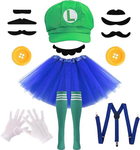 7 قطع من إكسسوارات أزياء الهالوين المضحكة للبالغين والنساء، زي سباك، مجموعة حفلات توتو التنكرية in Kuwait