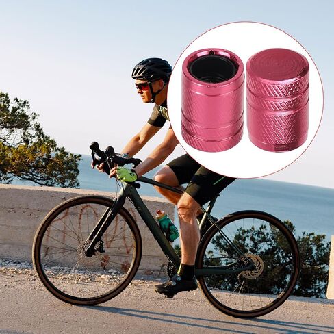 6pcs Pink Tire Valve Stem Caps, Aluminum Alloy Fashionable Pink Tire Valve Caps Weather Resistant Design Universal Fit for Car Motorcycle Bike Truck in Saudi Arabia