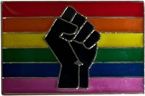 Wholesale Pack of 3 BLM Black Lives Matter Rainbow Fist Rectangle Motorcycle Hat Cap lapel Pin in Saudi Arabia
