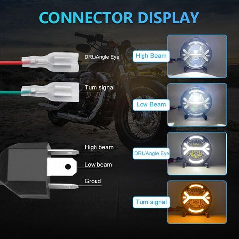 Windance 200W 5-3/4" 5.75" LED Motorcycle Headlight Fit for Sportster Dyna Softail Street Rod Street Bob Softail Deuce Custom Super Wide Glide, Aluminum DRL Headlamp 4 Modes in Saudi Arabia