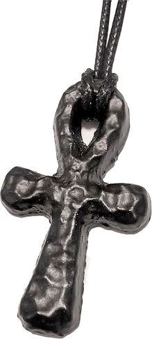 Hammermarks Iron Egyptian Cross Ankh Necklace for Men Women with Wheat Chain Religious Jewelry in Saudi Arabia
