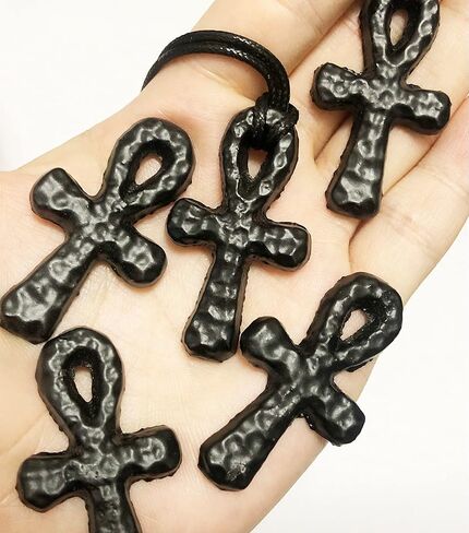Hammermarks Iron Egyptian Cross Ankh Necklace for Men Women with Wheat Chain Religious Jewelry in Saudi Arabia