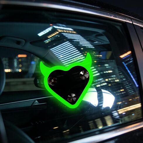 Solar Powered Car LED Ambient Light - Heart Shaped LED Neon Light for Rear & Side Windows, 6 Colors, Romantic Gift for Valentine's Day, Anniversary, Date Night in Kuwait