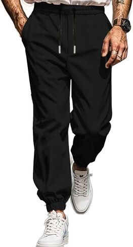 Mens Mid Outdoor Athletic Jogging Casual-Pants with Pockets in Saudi Arabia