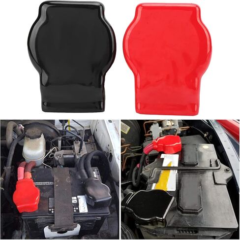 Battery Terminal Cover, 2Pcs Terminal Insulating Protector Top Post Universal Positive and Negative Cable Covers in Red and Black for Car Motorcycle Trucks in Saudi Arabia
