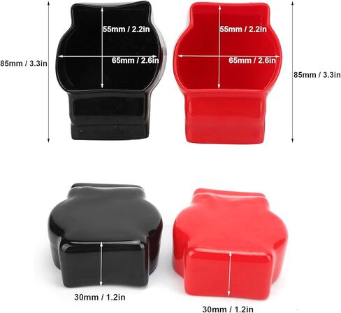 Battery Terminal Cover, 2Pcs Terminal Insulating Protector Top Post Universal Positive and Negative Cable Covers in Red and Black for Car Motorcycle Trucks in Saudi Arabia