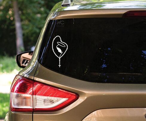 – Mary Rosary Decal Stickers - Indoor & Outdoor Decals Use for Car, Truck, Tablet Tumbler, Cell Phone, Cars, Window - Religious Holy Rosary Sticker Decal - VC-465 in Saudi Arabia